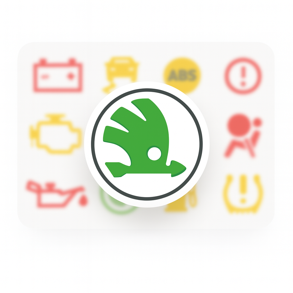 Kontrolky v autě Škoda na palubní desce