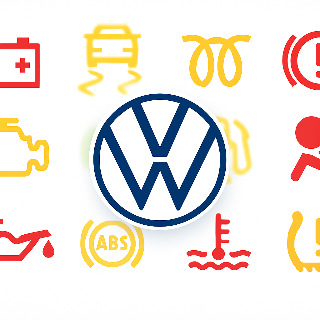 Kontrolky v autě Volkswagen na palubní desce